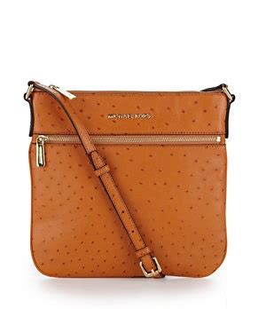 michael kors bedford ostrich embossed leather crossbody bag